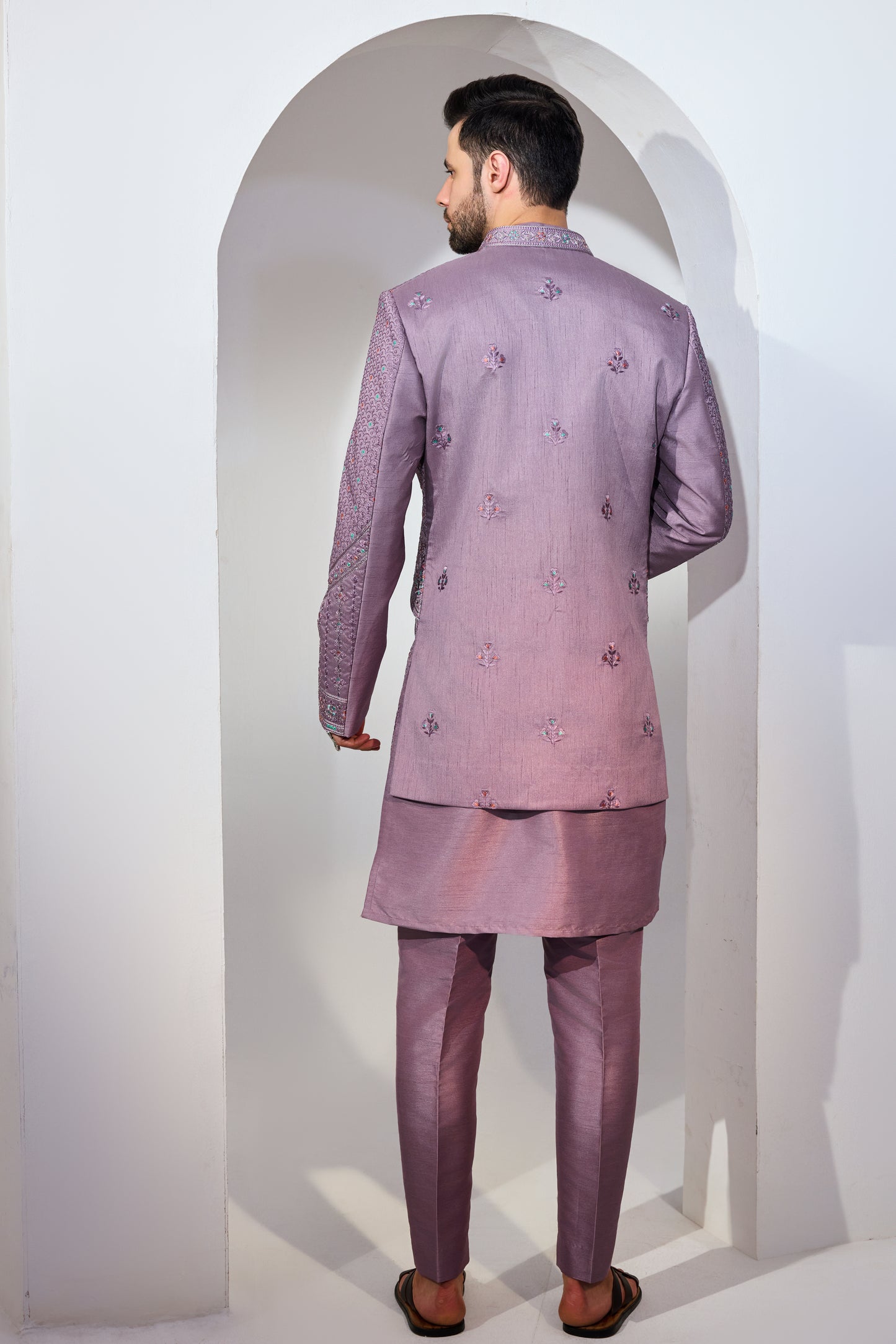 Grey Blue Indo With Kurta And Pant