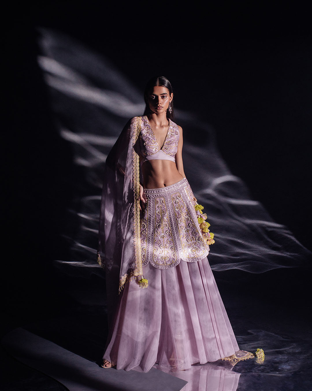 Lavender Nargis Petal Lehenga Set