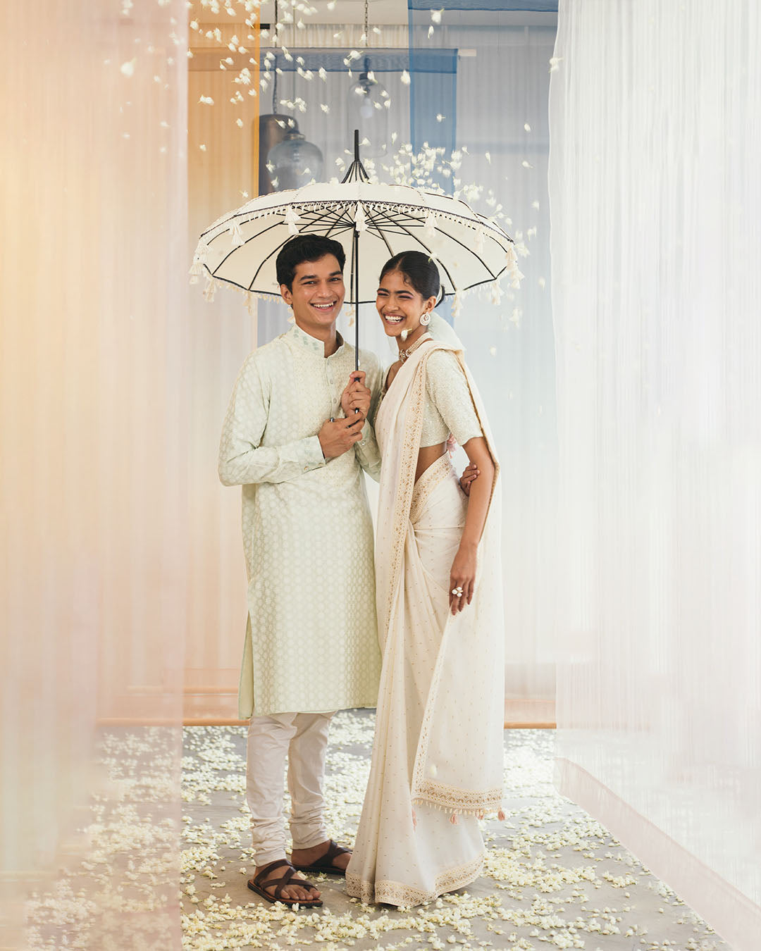 Lime Silk Printed Kurta