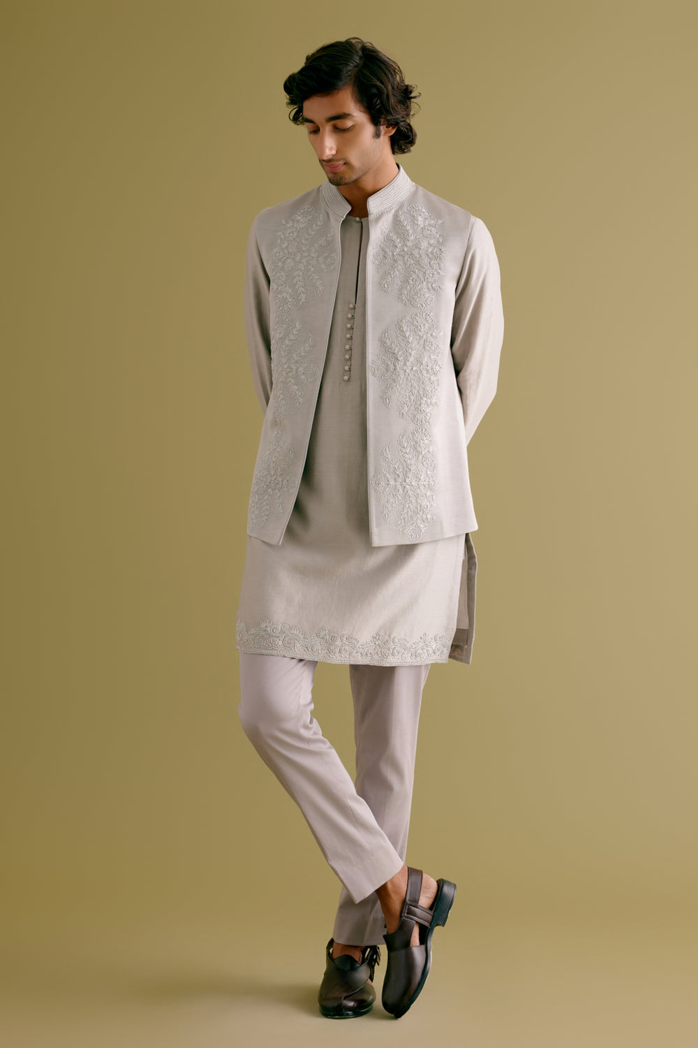 green ombre kurta with pant