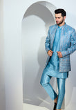 Light Blue Indo With Kurta And Pant