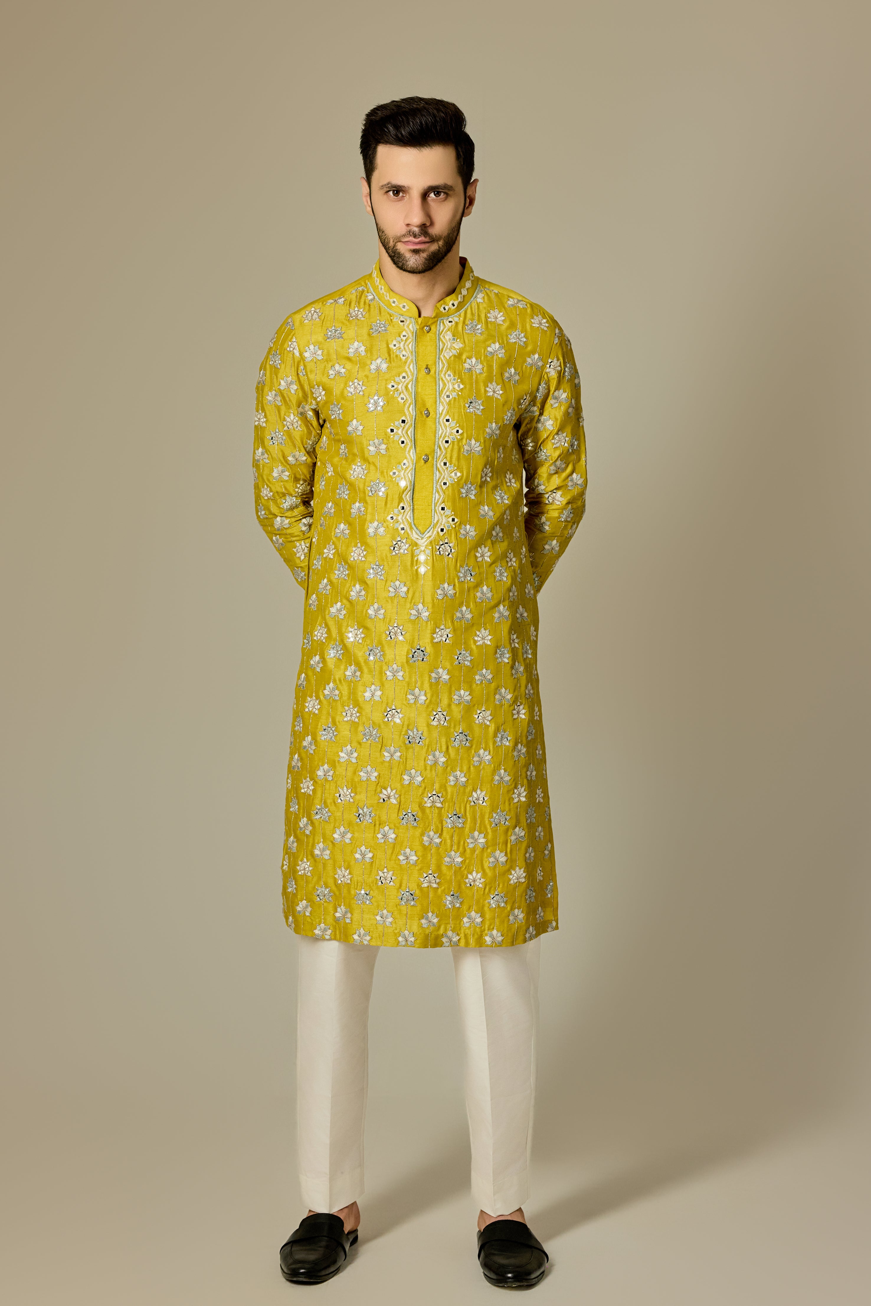 Yellow Mirror Kurta