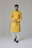 Yellow Kurta With Mirror Work Motifs