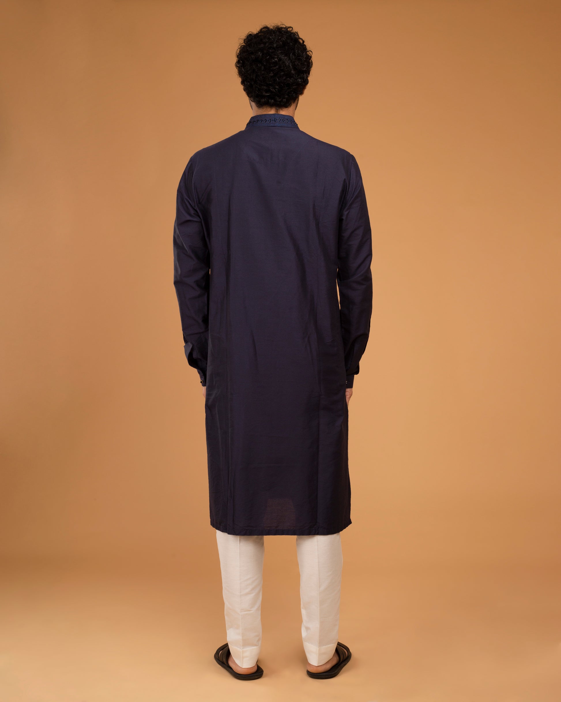 Navy Blue Aari Emb. With Katdana Embriodry small