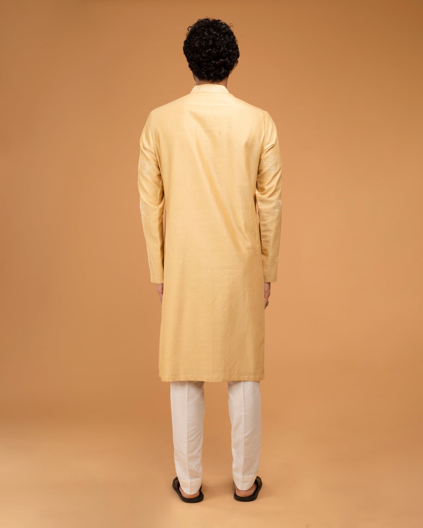 Gold Beige Kurta With Dori Embriodry