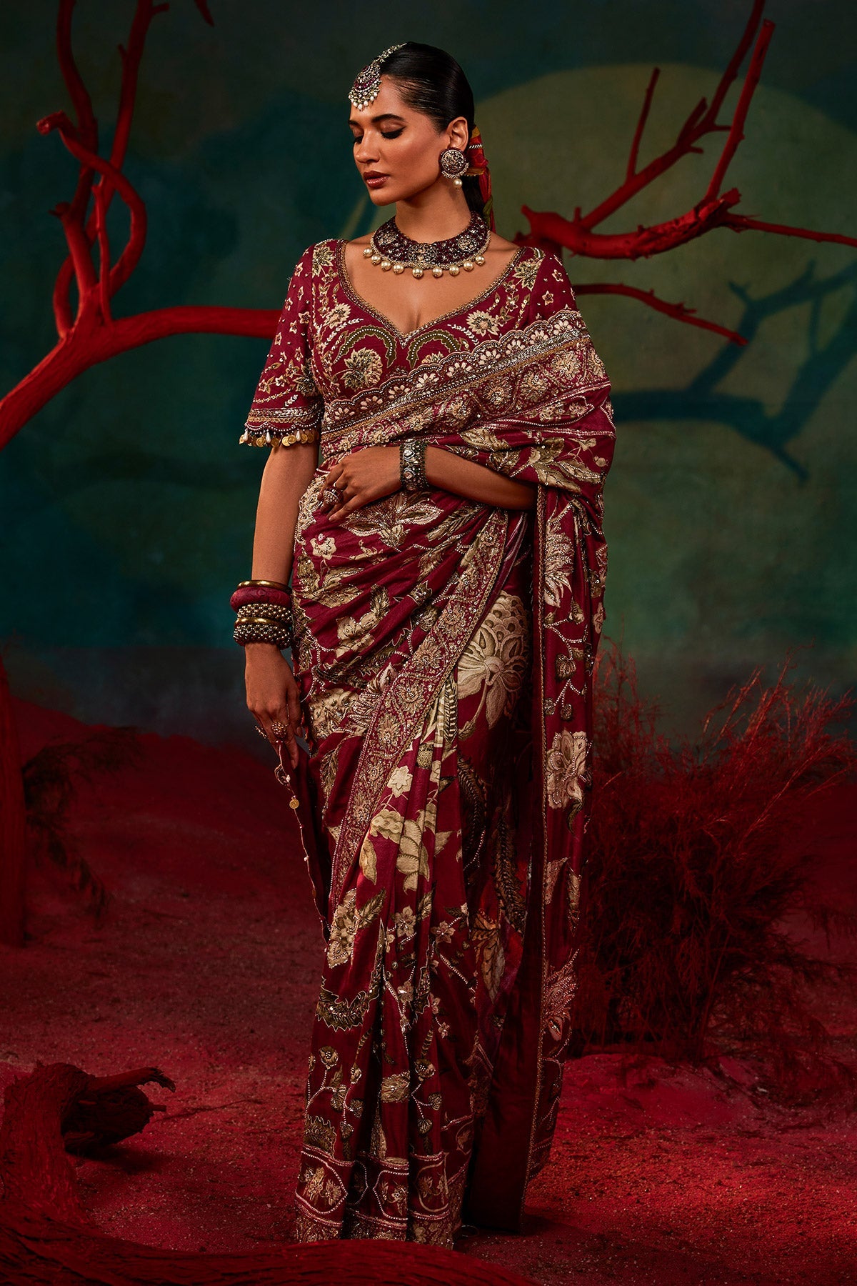 Nurvee Pink Saree