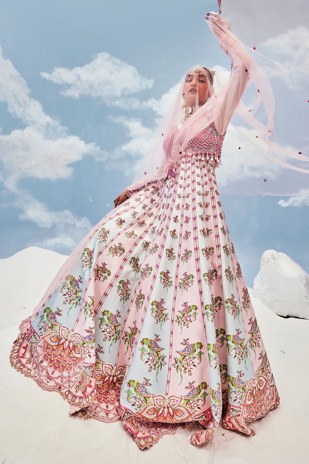 Parrot Paradise Hued Anarkali Set