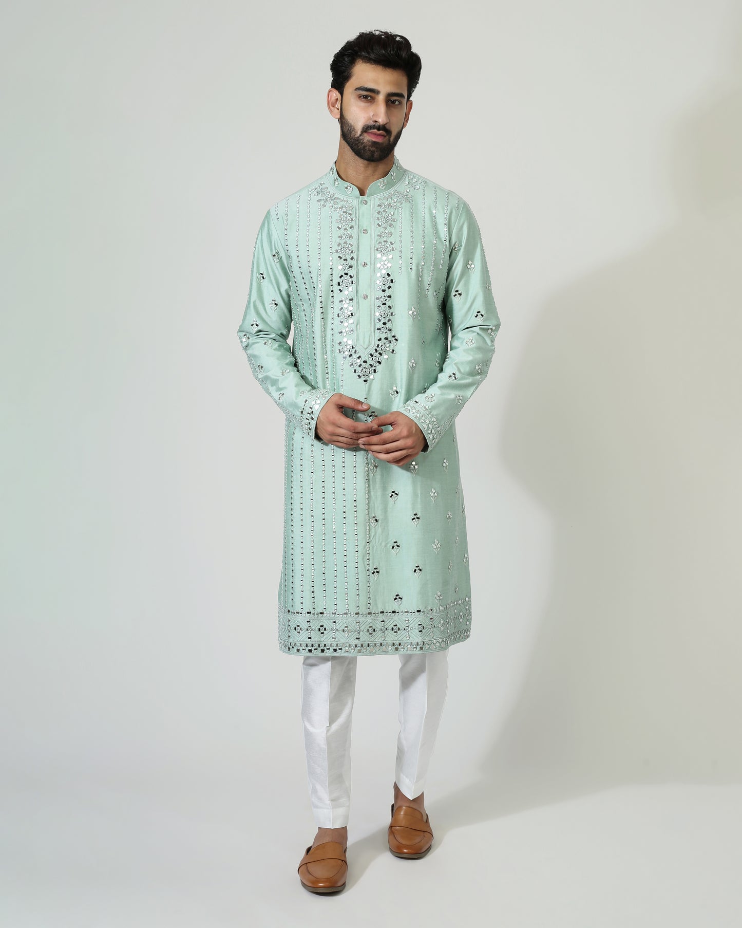 Mirror work kurta with pyjama