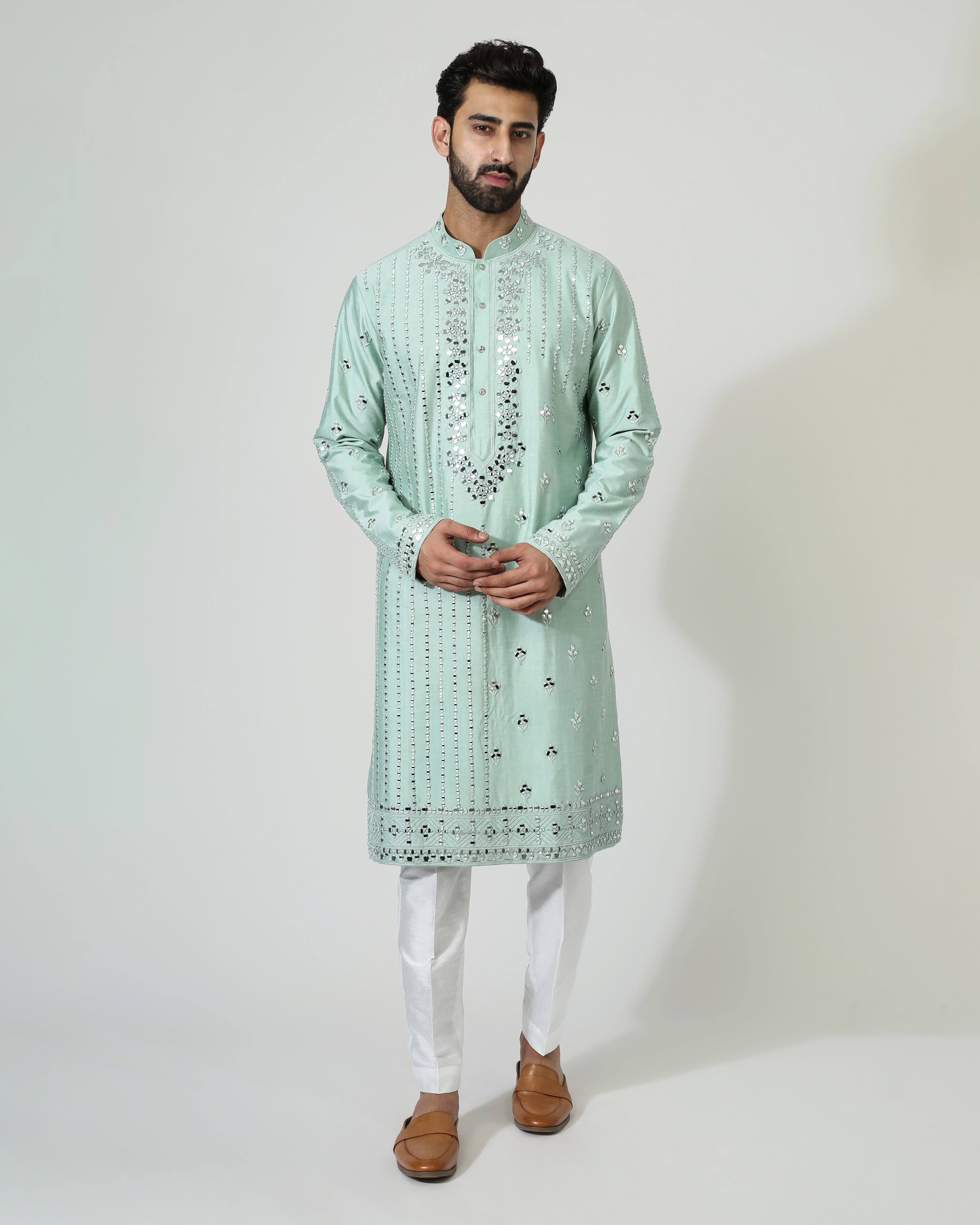 Mirror work kurta with pyjama