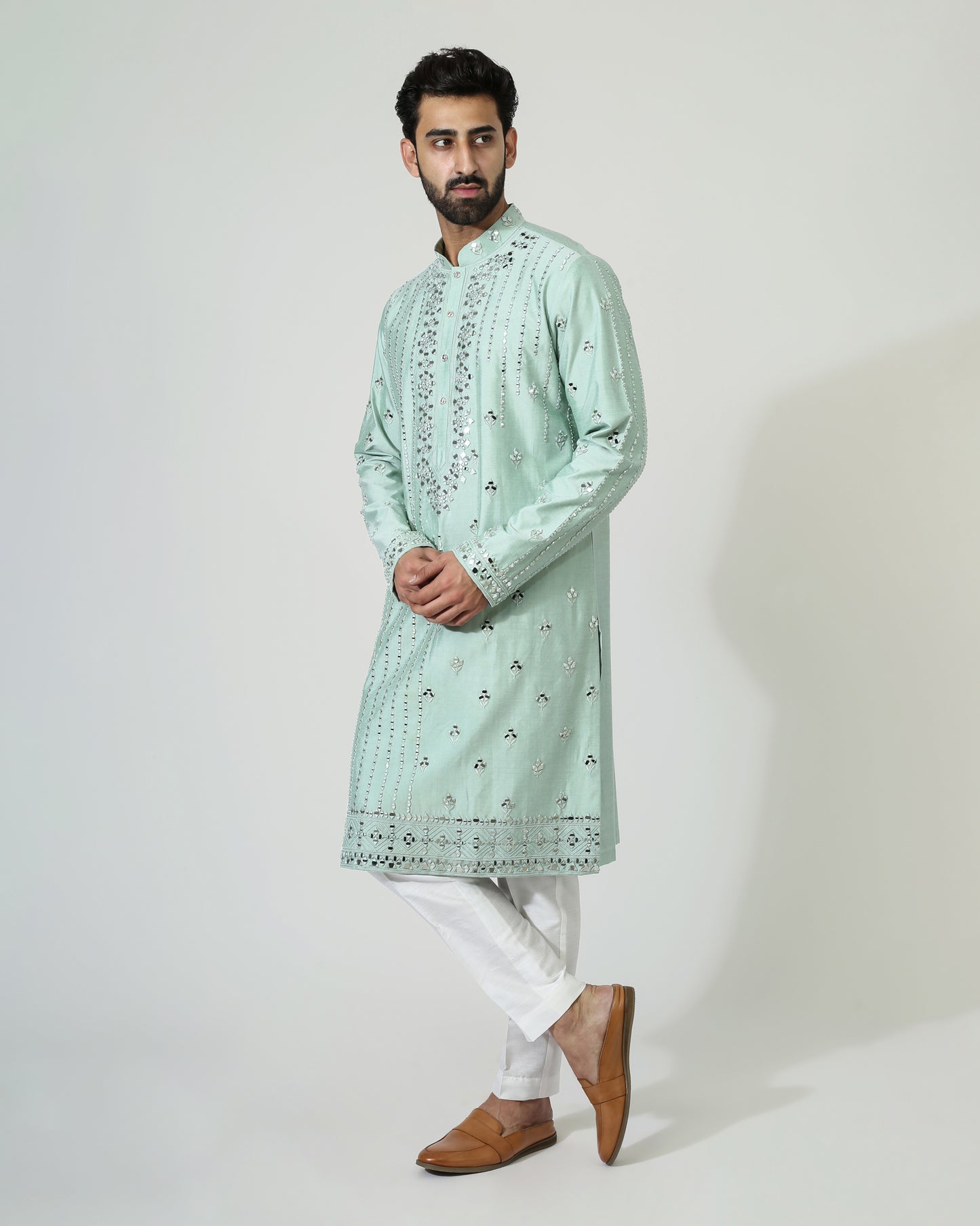 Mirror work kurta with pyjama