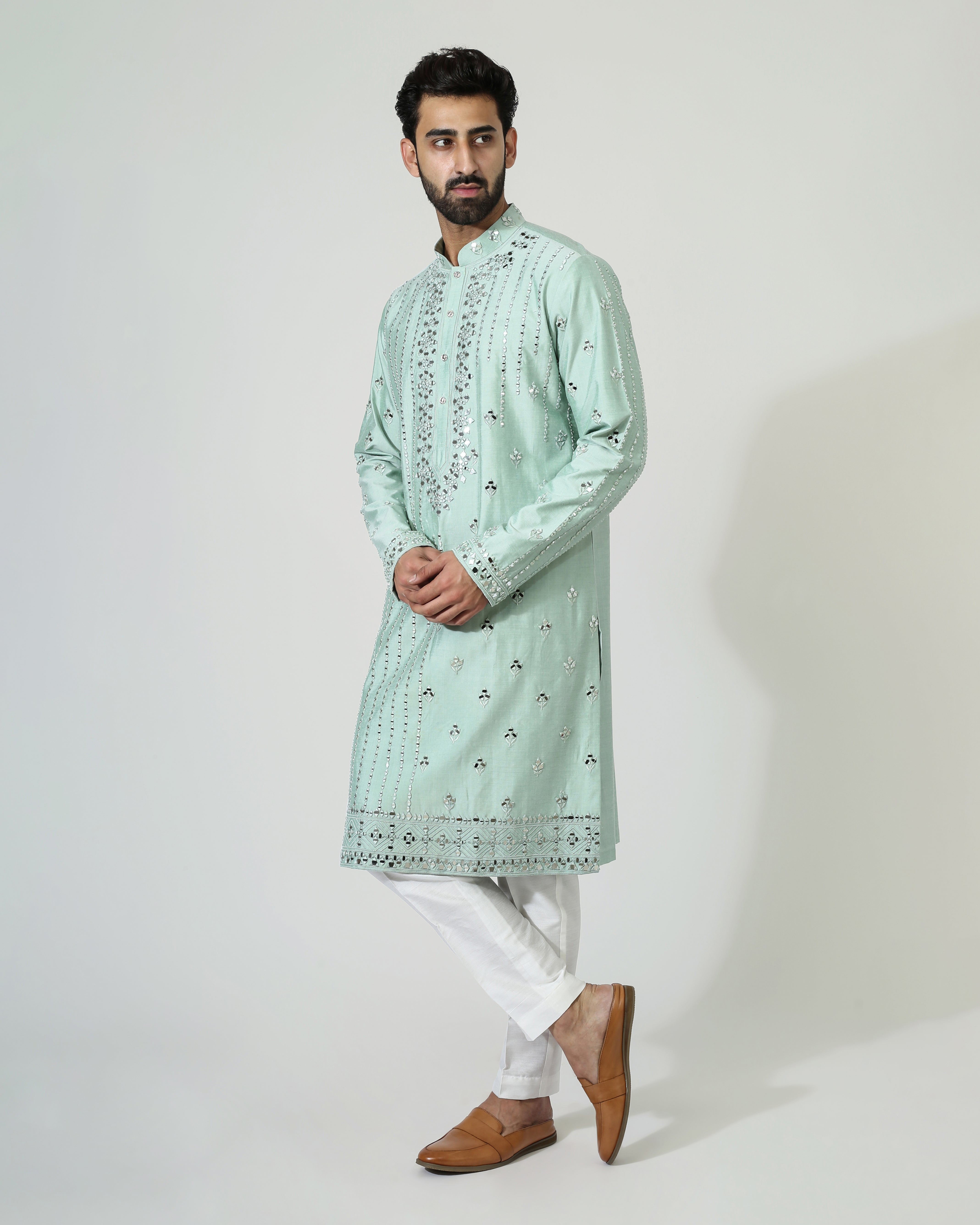 Mirror work kurta with pyjama